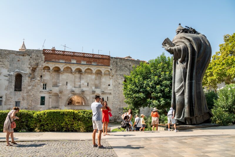 Statue des Bischofs Grgur Ninski im Giardin Park in Split
