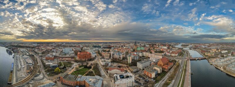 Vogelblick über Stettin