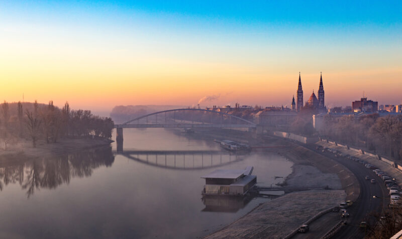 Vogelblick über die Stadt